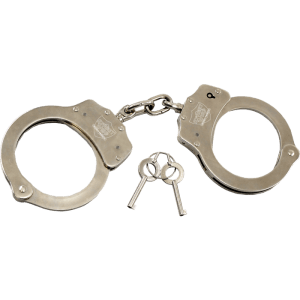 NICKLE PLATED STEEL HANCUFFS WITH 2 KEYS